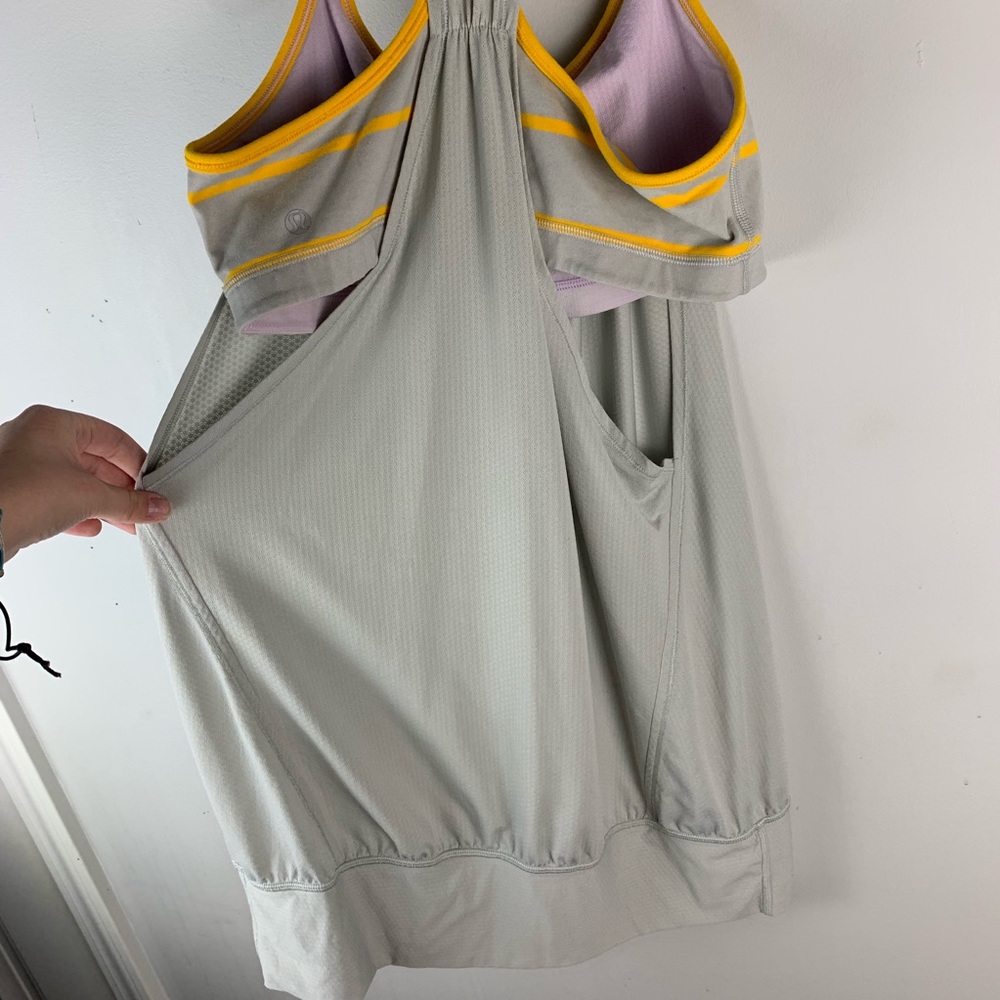 Lululemon No Limits Tank in Pop Stripe Light Gray - Picture 6 of 8